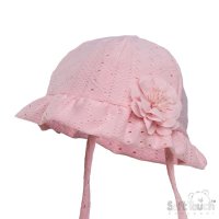 H80-P: Pink Broiderie Anglaise Hat (0-24 Months)